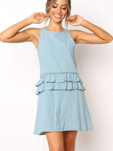 Pure Falbala Sleeveless Shift Dresses