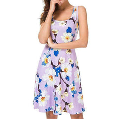 Fashion Print Sleeveless Vest Shift Dresses