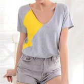 Casual Gored Round neck Short sleeve T-Shirts