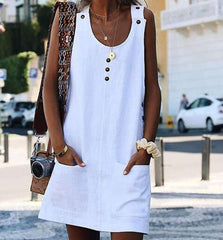 Fashion Fastener Pocket Shift Dresses