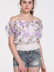 Off shoulder Skater Short sleeve T-Shirts