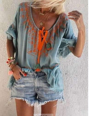 Loose Tassels Short sleeve T-Shirts