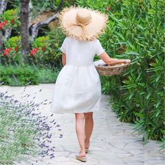Loose Pure Short sleeve Shift Dresses