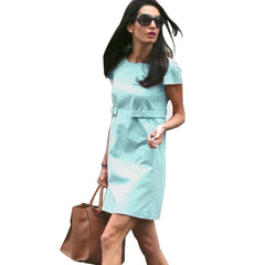 Fashion Round neck Belt Shift Dresses