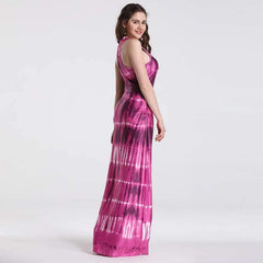 Off shoulder Vest Gradient print Maxi Dresses