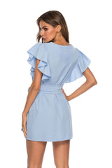 Fashion Falbala Sleeveless Lacing Skater Dresses