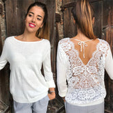 Fashion Cutout Backless Long sleeve T-Shirts