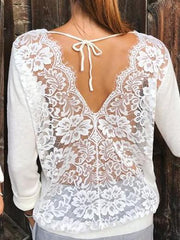 Fashion Cutout Backless Long sleeve T-Shirts