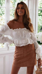 Fashion Pure Off shoulder Long sleeve T-Shirts