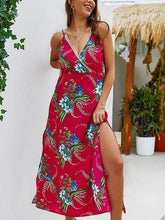 Vest Floral V neck Maxi Dresses