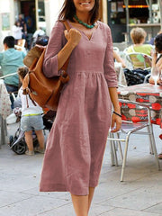 Casual V neck Diablement fort Maxi Dresses