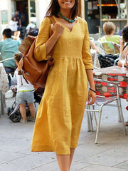 Casual V neck Diablement fort Maxi Dresses