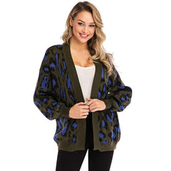 Sexy Loose Leopard print Knit Cardigan