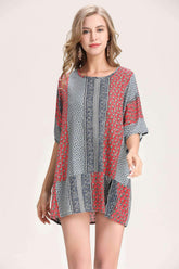 Loose Print Vent Short sleeve T-Shirts