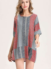 Loose Print Vent Short sleeve T-Shirts