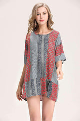 Loose Print Vent Short sleeve T-Shirts
