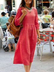 Casual V neck Diablement fort Maxi Dresses