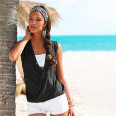 Sexy V neck Sleeveless T-Shirts