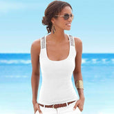 Sexy Pure Paillette Sleeveless Women Vests