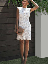 Sexy Lace Sleeveless Hollow Out Shift Dresses