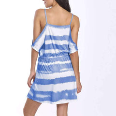 Loose Sexy Stripe Floral Vest Shift Dresses