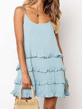 Fashion Pure Falbala Vest Shift Dresses