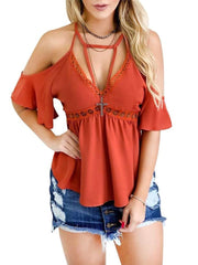 Off shoulder Cutout Vest T-Shirts
