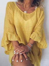 Casual Pure Falbala Plus T-Shirts