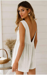 Fashion Round collar Backless Jumpsuits
