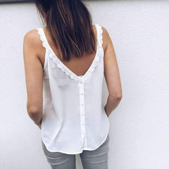 Fashion Reversible V neck Lace Vests