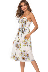 Fashion Print Falbala Lacing Skater Dresses