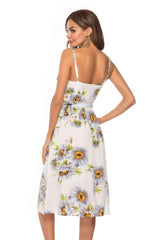Fashion Print Falbala Lacing Skater Dresses