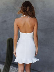 Sexy V neck Falbala Bodycon Dresses