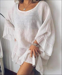 Casual Pure Falbala Plus T-Shirts