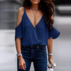 Fashion Backless V neck Pure Vests