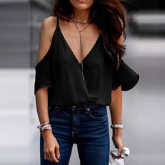 Fashion Backless V neck Pure Vests