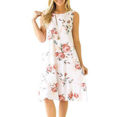 Fashion Print Sleeveless Vest Shift Dresses