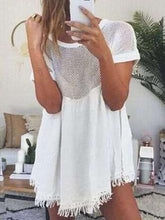 Casual Grenadine Gored Macrame T-Shirts