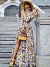 Fashion Off shoulder Halt Long sleeve Maxi Dresses