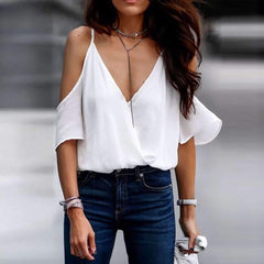 Fashion Backless V neck Pure Vests