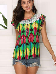Loose Print Round neck T-Shirts