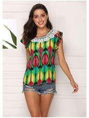 Loose Print Round neck T-Shirts