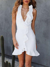 Sexy V neck Falbala Bodycon Dresses