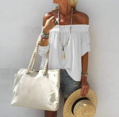 Off shoulder Drape Pure T-Shirts