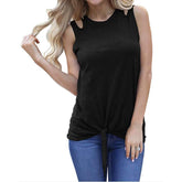 Loose Round neck Sleeveless Vests