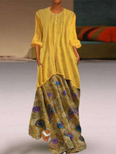 Fashion Plus Print Layered Irregular Maxi Dresses