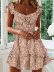 Fashion Print Falbala Skater Dresses