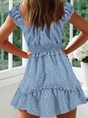Fashion Print Falbala Skater Dresses