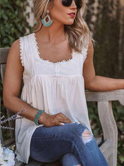Casual Loose Pure Backless Vests