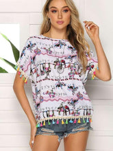 Loose Print Round neck Short sleeve T-Shirts